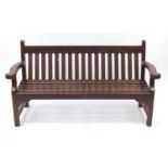 Teak garden bench, 164cm wide : For Further Condition Reports, Please Visit Our Website, Updated