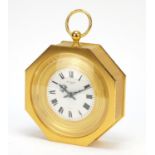 French gilt metal oversized pocket watch design desk clock by Hour Lavigne, numbered 3857 866 83,