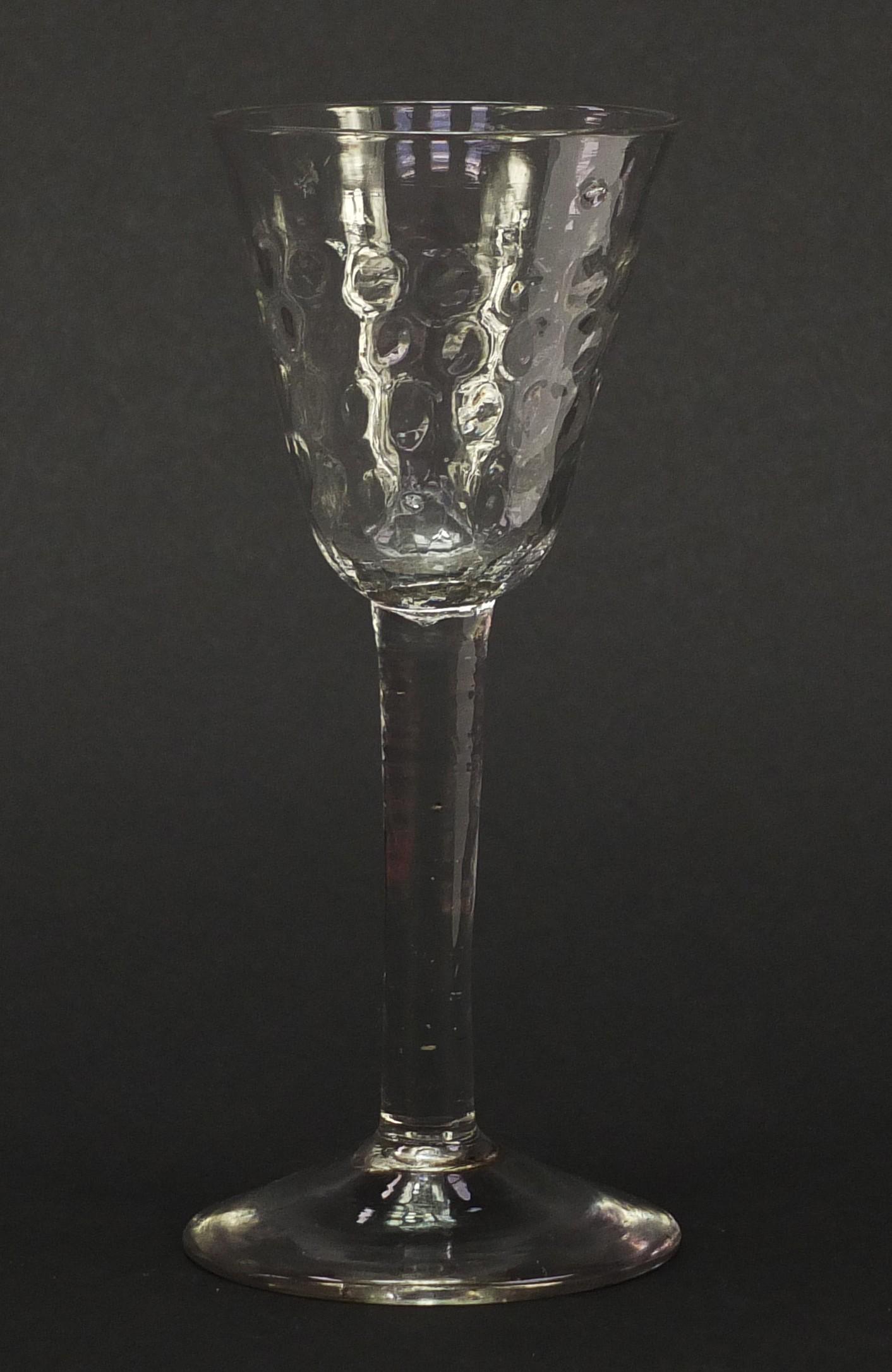 18th century wine glass bobbled bowl, 17cm high : For Further Condition Reports, Please Visit Our - Image 4 of 7