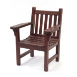Teak garden seat, 90cm high : For Further Condition Reports, Please Visit Our Website, Updated