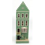 Large hand built Georgian Dutch design design four floor doll's house with furniture and wires for
