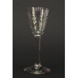 18th century wine glass bobbled bowl, 17cm high : For Further Condition Reports, Please Visit Our