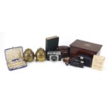 Sundry items including two Lipton's British Empire Exhibition tea caddies, HMS Marshal Soult dish,