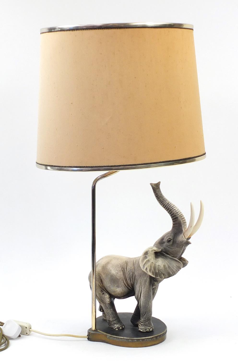1970's elephant design lamp with shade, 84.5cm high : For Further Condition Reports, Please Visit - Image 8 of 11