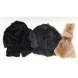 Two vintage fur coats and a stole : For Further Condition Reports, Please Visit Our Website, Updated