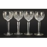 Set of four Waterford Crystal glasses, 19cm high : For Further Condition Reports, Please Visit Our
