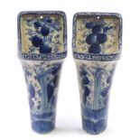 Pair of Chinese blue and white porcelain urinals, hand painted with fruit and flowers, each 60cm