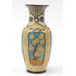 Large Chinese porcelain vase hand painted with bamboo and cherry blossom, 57cm high : For Further
