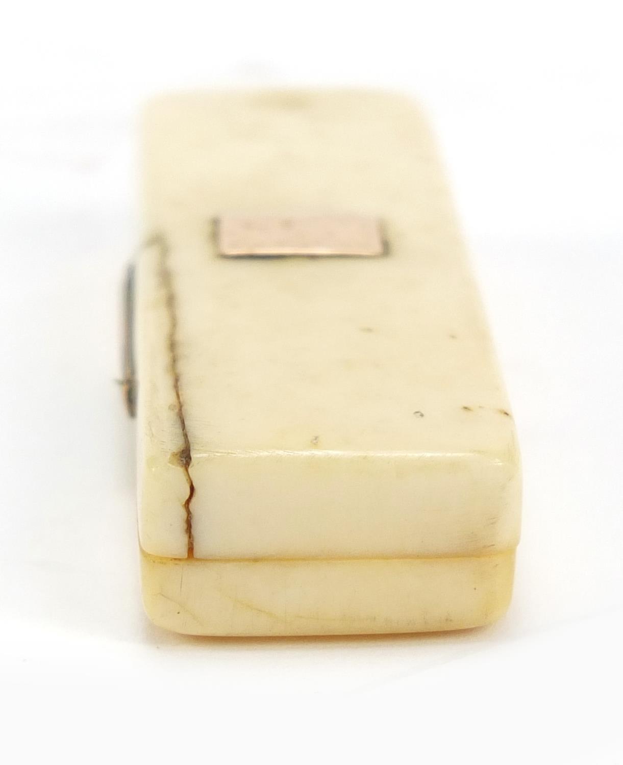 Georgian ivory toothpick case with gold mounts, 5.7cm wide : For Further Condition Reports, Please - Image 6 of 11