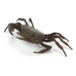 Large Japanese patinated crab, 12.5cm wide : For Further Condition Reports, Please Visit Our