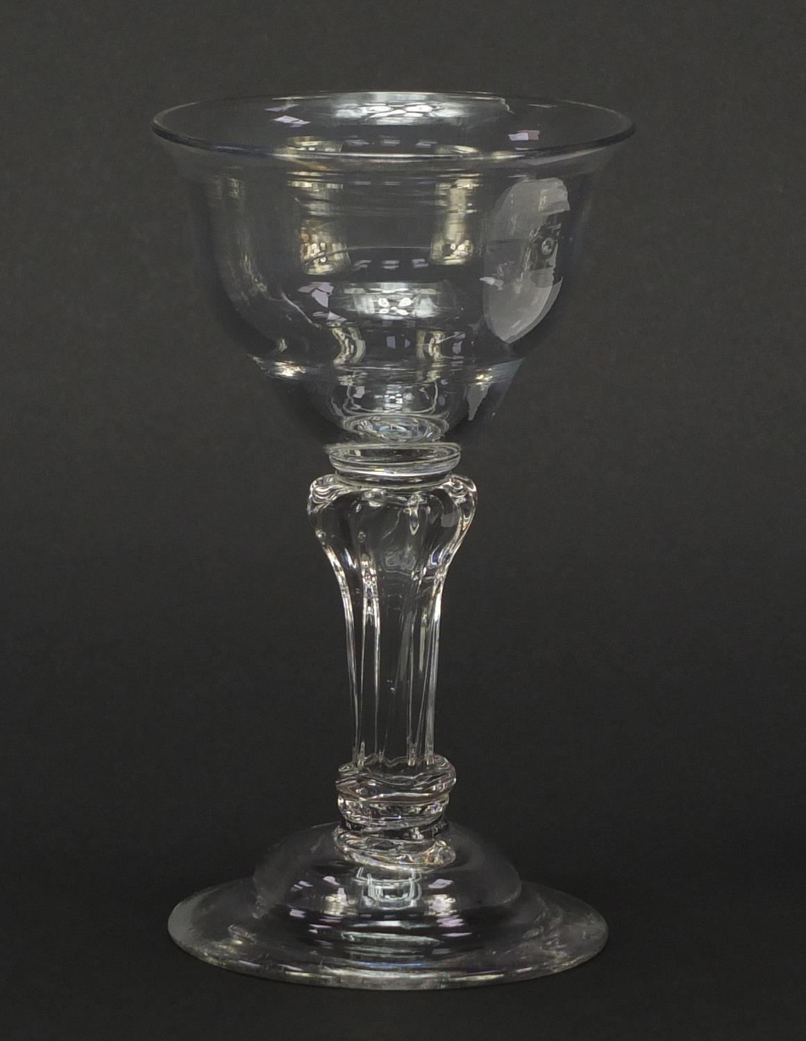 18th century glass sweetmeat dish with writhen stem, 16.5cm high : For Further Condition Reports,