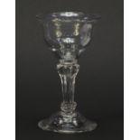 18th century glass sweetmeat dish with writhen stem, 16.5cm high : For Further Condition Reports,