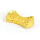 Chinese gold coloured metal ingot, impressed marks, 6cm wide : For Further Condition Reports, Please