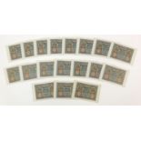 Eighteen German 1920 one hundred mark Reichs inflation banknotes : For Further Condition Reports,