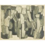 Valerie Thornton - Stones, pencil signed etching, limited edition 5/30, mounted, framed and