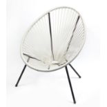 Retro spaghetti basket chair, 91cm high : For Further Condition Reports, Please Visit Our Website,