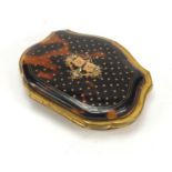 19th century tortoiseshell and pique work purse, 8.5cm wide : For Further Condition Reports,