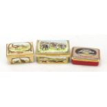 Three Halcyon Days enamel trinket boxes including The Derby Bicentenary box, limited edition 161/