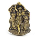 Novelty nude female design brass vesta, 5.5cm high : For Further Condition Reports, Please Visit Our