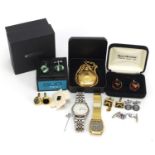 Costume jewellery and watches including a Seiko with day/date dial : For Further Condition