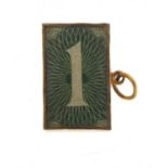 9ct gold emergency one pound note charm, 1.8cm in length, 2.7g : For Further Condition Reports,