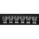 Set of six Edwardian good quality cut glass balloon tumblers, each 8cm high : For Further