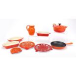 Le Creuset kitchenalia including casserole dishes, trivets and a lidded tureen : For Further