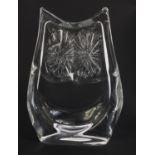 Daum crystal owl paperweight, signed Daum France, 14cm high : For Further Condition Reports,