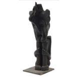 Large Sepik abstract carved seated figure, 80cm high : For Further Condition Reports, Please Visit