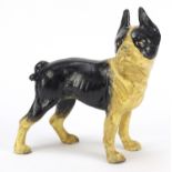 Painted cast iron French Bulldog, 22cm wide : For Further Condition Reports, Please Visit Our