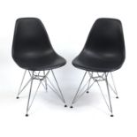 Pair of Vitra chairs designed by Charles Eames, each 80cm high : For Further Condition Reports,