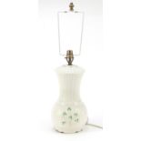 Large Belleek Nadine table lamp, 35.5cm high excluding the fitting : For Further Condition