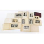 Antique and later Japanese black and white photographs with folders, including a portrait by Seien
