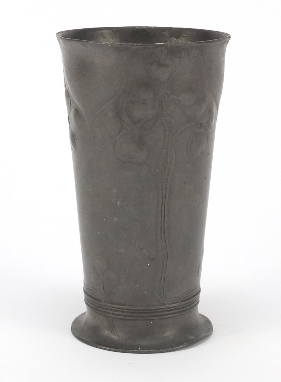 Art Nouveau pewter vase by Orivit numbered 2109, 13cm high : For Further Condition Reports, Please - Image 4 of 9