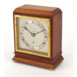 Mappin & Webb mahogany Elliott London mantle clock retailed by Price Waterhouse with chapter ring