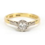 18ct gold diamond solitaire ring, size K, 2.5g : For Further Condition Reports, Please Visit Our