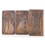 Three Art Nouveau design wall plaques in the manner of WMF, the largest 24.5cm x 13cm : For