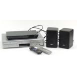 Electricals including Toshiba DVD/video cassette combi player, Panasonic Blu-ray player and a pair