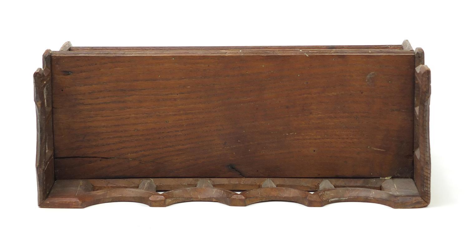 19th century Gothic oak book shelf, 31cm H x 36cm W x 13.5cm D : For Further Condition Reports, - Image 10 of 11