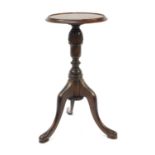 Circular walnut occasional table with tripod base, 60cm high x 30cm in diameter : For Further