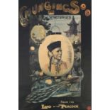 Vintage Chung Ling Soo Chinese magician lithographic poster, Mysteries from the Land of Peacock,