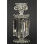 Victorian cut glass lustre candlestick with drops, 27.5cm high : For Further Condition Reports,