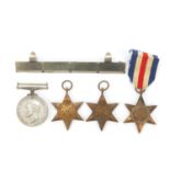 Three British military World War II medals : For Further Condition Reports, Please Visit Our
