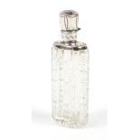 Dutch silver mounted glass scent bottle with stopper, impressed marks to the mounts, 9cm high :