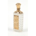 Dutch gold mounted cut glass scent bottle with stopper, impressed marks to the mounts, 9cm high :