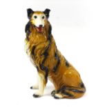 Large pottery Collie fireside dog, 69cm high : For Further Condition Reports, Please Visit Our