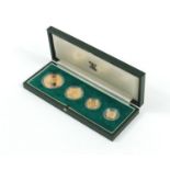 1980 proof half sovereign gold coin set with certificate, comprising five pounds, two pounds,