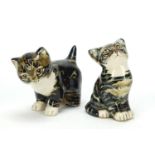 Two Studio Six Fulham Pottery cats, the largest 12.5cm high : For Further Condition Reports,