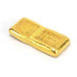 Chinese gold coloured metal ingot, 7cm wide : For Further Condition Reports, Please Visit Our