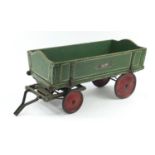 Vintage hand painted wooden Black Panther wagon with metal wheels, 86cm in length : For Further